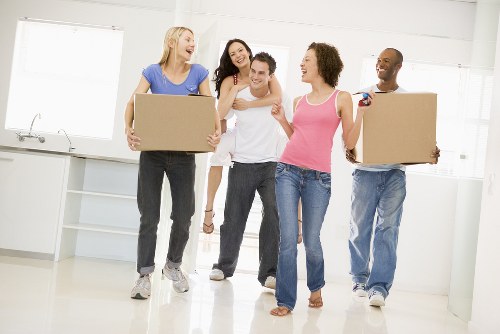 Packing boxes and protective materials ready for a Colliers Wood home move