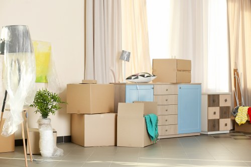 Removals team planning a move in Colliers Wood street