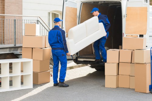 Man and van loading furniture in Colliers Wood near local homes