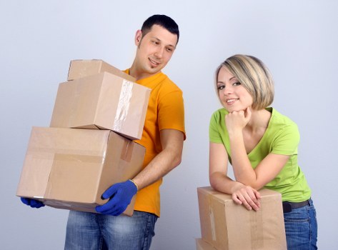 Packed student belongings ready for a local move