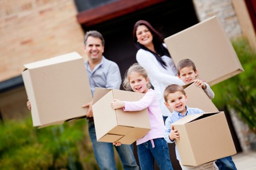Business relocation preparation with labelled office items
