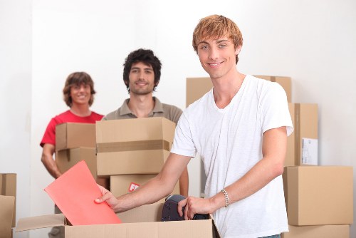 Careful loading of household items for a local flat move