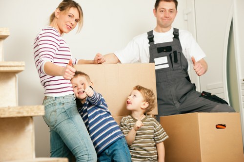 Removal van service preparing for a careful residential relocation